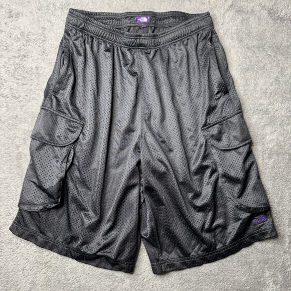 The North Face Other - Y2K The North Face Purple Label Baggy Cargo Shorts Jersey Mesh Black Mens M 32